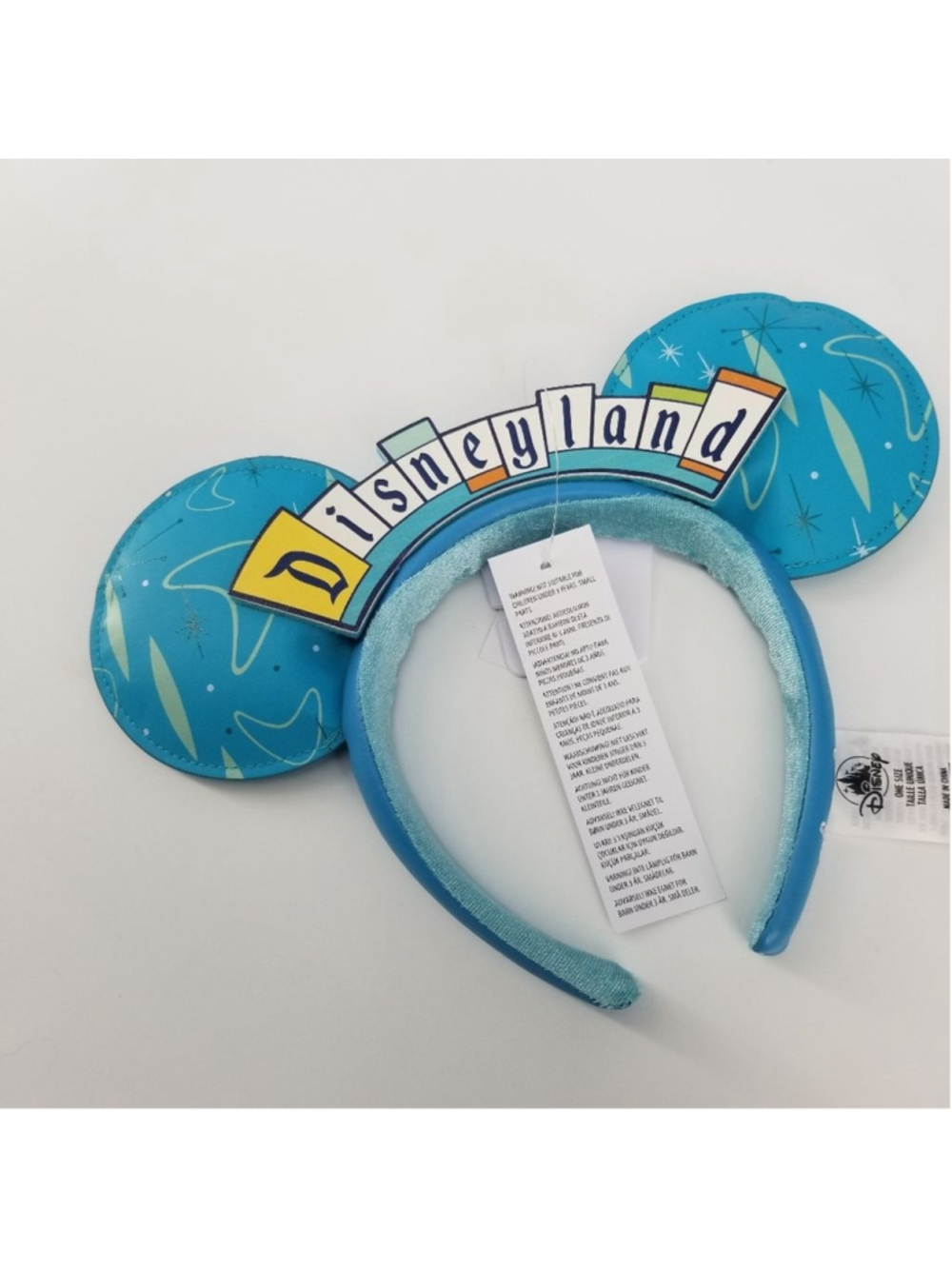 Disneyland Retro Mickey Ears NWT Blue Tomorrowland Headband Vintage Logo